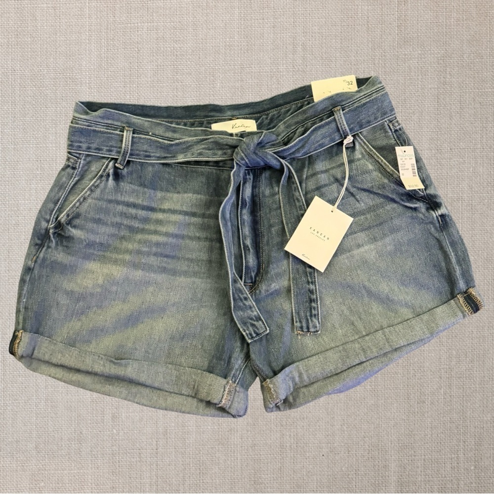 KANCAN Women’s Denim Shorts With Tie Belt
